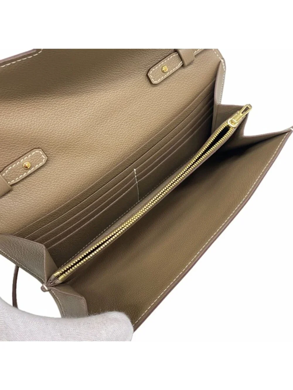 Hermes Wallet on Chain Constance to Go Evercolor Etoupe Gold Shoulder Bag